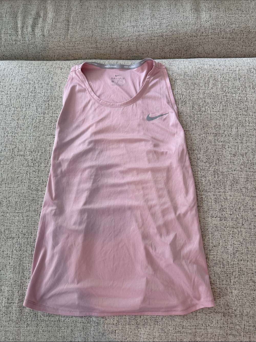 Nike Light Pink Performance Tank with Silver Swoosh